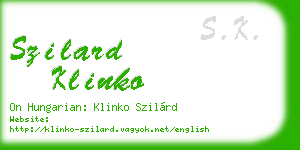 szilard klinko business card