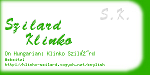 szilard klinko business card